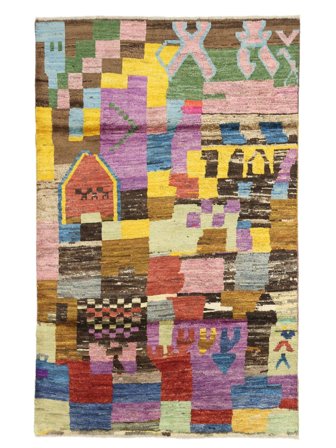 113X177 Tappeto Moroccan Berber - Afghanistan Moderno Marrone/Nero (Lana, Afghanistan) Carpetvista