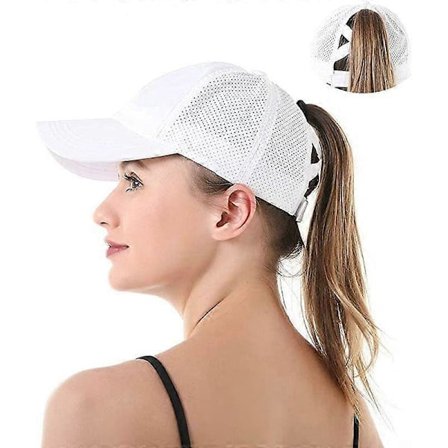 Baseball Cap Sommer Dame Sommerhat Herre Baseball Cap Sport Cap Udendørs Solcreme Sommerhat Justerbar Baseball Cap(Hvid)