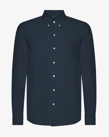 Organic Button Down Shirt - Navy Blue - Male - S