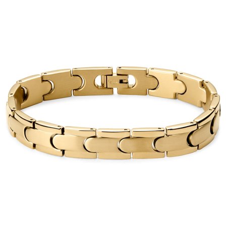 Gold-Tone Stainless Steel Snap Lock Bracelet for Men - Steel bracelets