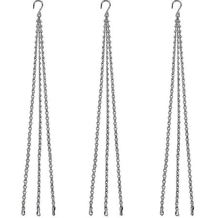 Hængende kurvkæde, 3 sæt planteophæng metalkæder med clips til urtepotter, plantekasser, fuglebur, lanterner