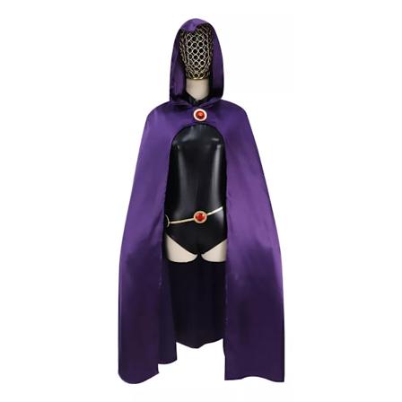 Kvinders Titan Raven Halloween Cosplay Party Dance Tøj Purple gem hat suit XL