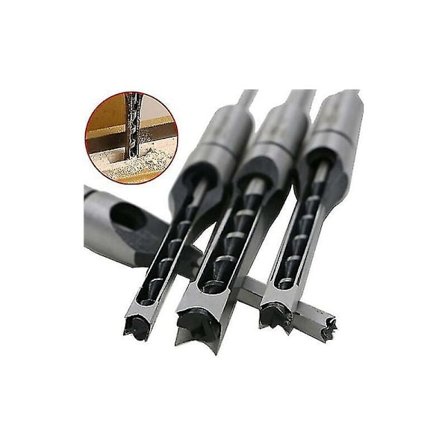 Träsvarvning Fyrkantigt Hål Borr Bits ihålig Mejsel Tapp Borr Bits Verktygssats