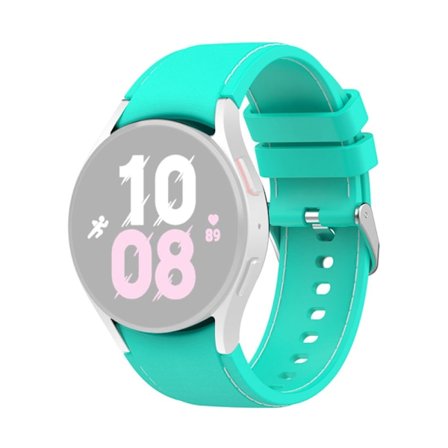 Samsung Galaxy Watch 5 / 4 / 3 / 3 klockarmband i silikon med silverspänne - Grön / Vit Storlek: S