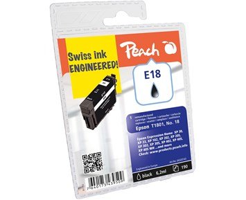 Peach-T1801 No 18 Black-Svart blekkpatron for Epson T1801, No 18 -Printing ink, toner & paper-Blekkpatroner