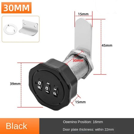 Kodeordslås kombinationslås 30MMCOLOR 2 FARVE 2