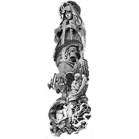 OBS! SE STORLEK! Tillfällig Tatuering-46x17cm saints
