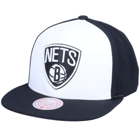 Mitchell & Ness - NBA - Black - snapback - Cap - Brooklyn Nets Front Post White/Black Snapback - Hatstore