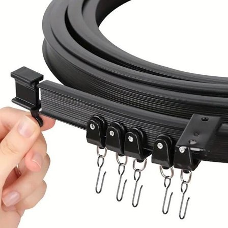 1/2/3/4/5 Meter Svart Vinduslistesett, Gardinspor for Bad, Stue, Vinduskarm_TF_TF