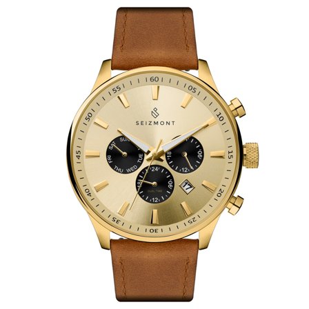 Bruin met Goudkleurig Troika Horloge met Zwarte Subdials voor mannen - Polshorloges