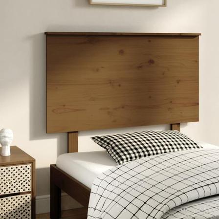 Vidaxl Sänggavel Honungsbrun 104x6x82,5 Cm Massiv Furu Brun