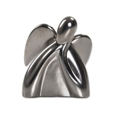 Silver ceramic angel,