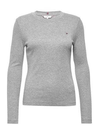 Slim New Cosy C-Nk Ls Langærmet T-shirt Grå Tommy Hilfiger