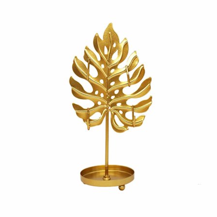 Smykkestativ, Desktop Smykke Display Stativ med Bakke (Guld)