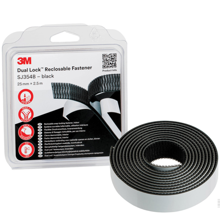 3M Dual Lock SJ354B Hurtiglås svart, Maskintilbehør & forbruk