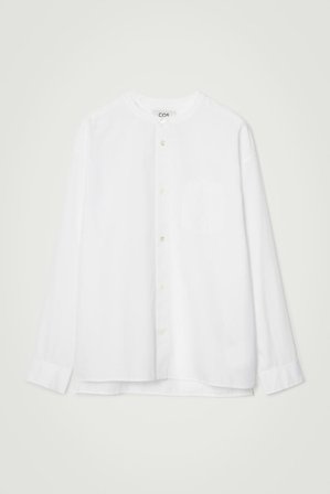 COS Men's Oversized Cocoon Cotton Shirt in White