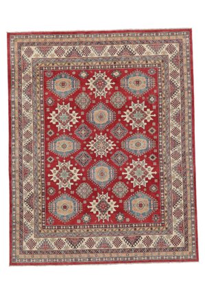 Kazak Fine Rug 242X300 Brown/Dark Red Wool, Afghanistan