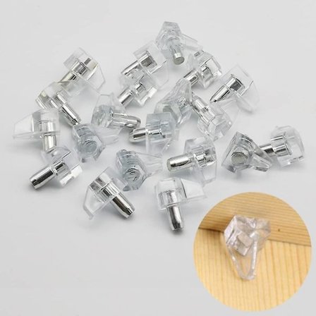 5mm Hyldeknop - Gennemsigtige Plast Hyldeknop til Skab