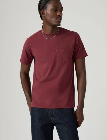 Levi's Ss Classic Pocket Tee Tawny Po - Burgundy - M