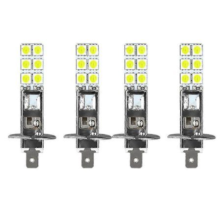 4 st H1 6000K Super Vita 80W LED Strålkastare Glödlampor Kit Dimljus Körljus