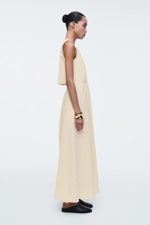 COS Femme Robe Longue À Dos Ouvert En Coton in Beige