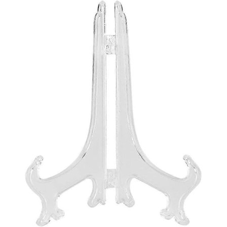 Taller for tallerkener Hvit Plast Tallerkestativ, Transparent Staffeli, Fotostativ, Bilde Ramme og Dekorative Tallerkener, Kunstverk 17,5 Hvit 10 
