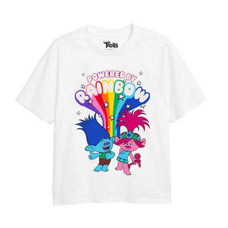 Trolls Flickor Drivs Av Regnbågar T-shirt 3-4 År Vit