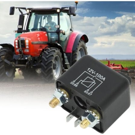 Starterrelæ solenoide 4 ben 12V 100A NO til plæneklipper, havetraktor, golfvogn.pa