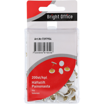 HEFTESTIFT HVIT 200 STK