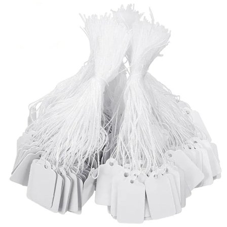 Papiretiketter med 100 pakker / prislapper med streng - perfekt for alle dine behov