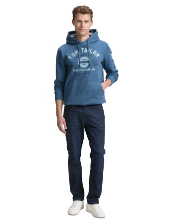 Tom Tailor Hoodie With Print - Blue - L