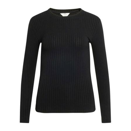 Mads Nørgaard, Solid Tuba LS Tee Czarny, Kobieta, Rozmiar: S