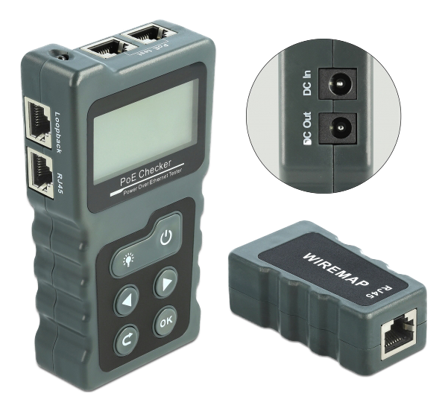 Delock LCD Cable Tester RJ45 / PoE / DC - nettverktestsett