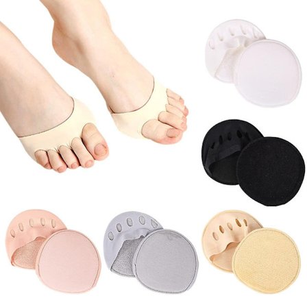 5 par tåsstrumpor med svampkudde, osynliga damstrumpor utan tår för höga klackar, sandaler och slingbacks