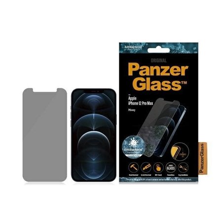 PanzerGlass Standard Super+ antibakterielt privatlivshærdet glas til iPhone 12 Pro Max
