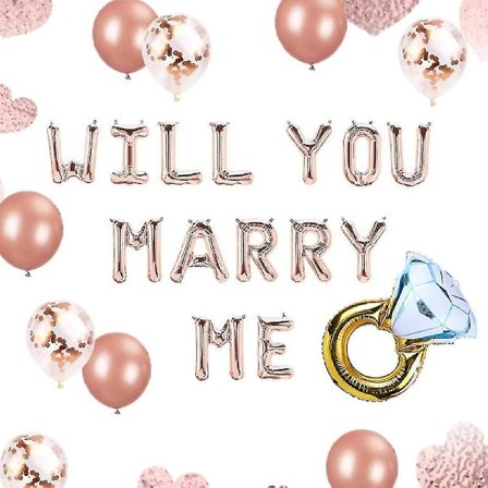 12 Set Roséguld Will You Marry Me Förslag Dekorationer (FMY)