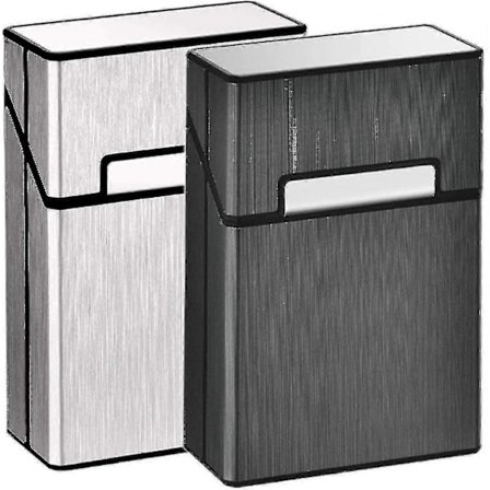 Cigarettetui King Size Aluminium Kompatibelt med Hela Paket Cigaretter 20st Anti-kollision Stänksäker Och Reptålig 2-pack