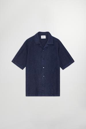 NN.07 Julio 5706 Hemd Herren Blau Leinen