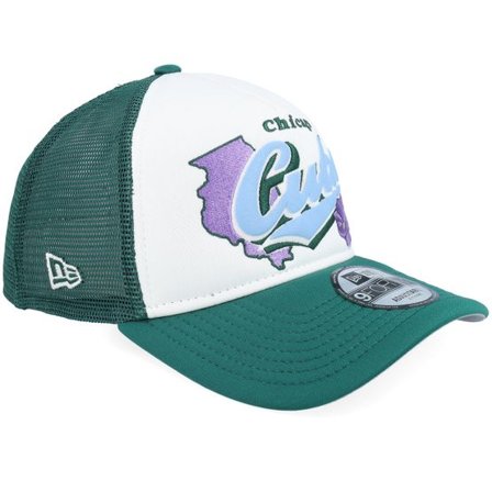 New Era - MLB Grön trucker Keps - Chicago Cubs State Flower White/Green A-Frame Trucker @ Hatstore