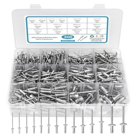 Boks med blindnagler av aluminiumstål 500 stk