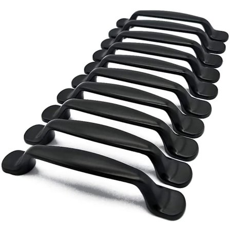 10 stk kjøkkenhåndtak, sorte kjøkkenskapdørhåndtak, kjøkkenskaphåndtak, boreavstand, hullavstand 128 mm