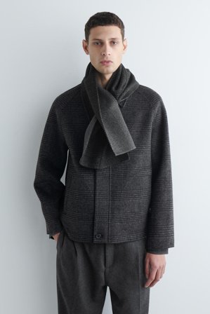 COS Men's Double Faced Wool Scarf in Grey
