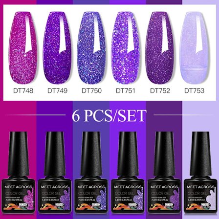 6st Nagellack Gel Set DIY Nagelkonst Semi Permanent UV LED Gel Kit För Naglar Dekoration Manikyr Blötläggning Målning Vernis Design