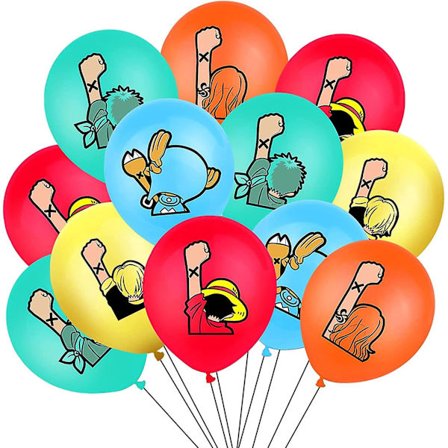 25 stk One Piece Anime Tema Ballongfestdekorasjon, fem vakre Latexballonger i fargerike, brukt til barnebursdager, anime F (FMY)