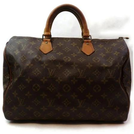 Louis Vuitton Vintage Pre-owned Speedy 35 Monogram HandTas , Bruin , Dames , Maat: ONE Size Vintage Tassen