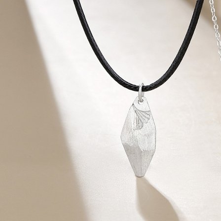 Sterling Sølv Ginkgo Blad Vedhæng Enkelt Ønskesteen Vedhæng