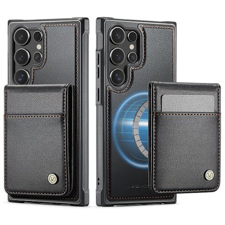 Samsung S22 Ultra telefondeksel, beskyttelsesdeksel med kortspor, svart