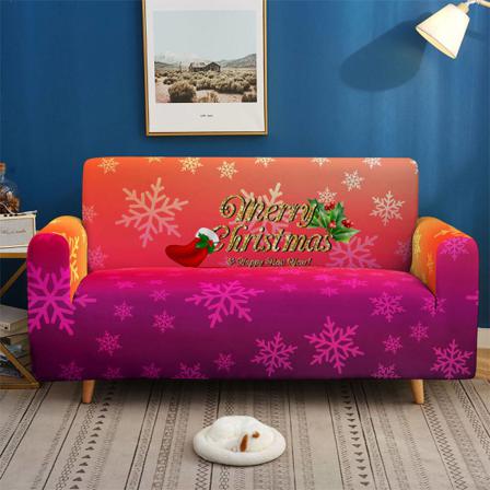 1/2/3/4 Flexibilitet Printed Snowflake Print Xmas Sofa Cover