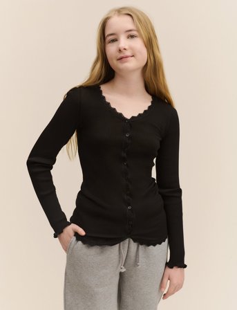 Rosemunde Kids Rkbalta Ls Regular Lace Cardigan - Black - 140