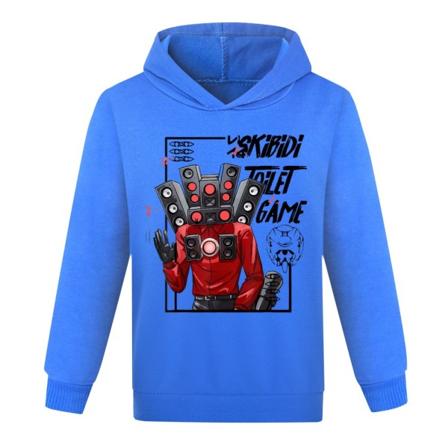 Pojkar Flickor Casual Hoodie Skibidi toalett Långärmade Toppar Present dark blue 140cm